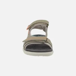 Sandalias Finisterre 04 en tejido beige con cierre de velcros