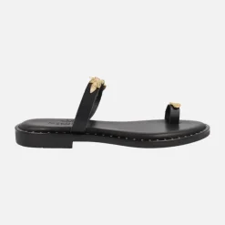 Sandalias griegas tipo esclavas en Negro