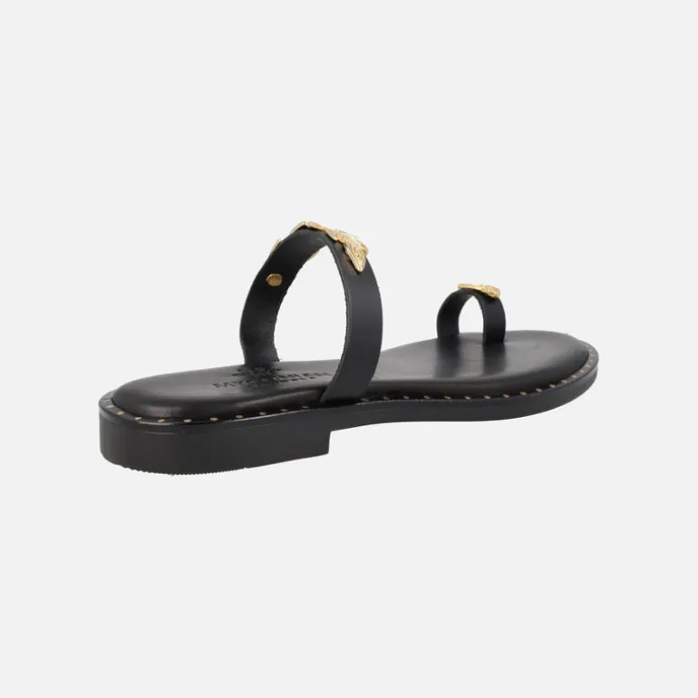 Sandalias griegas tipo esclavas en Negro