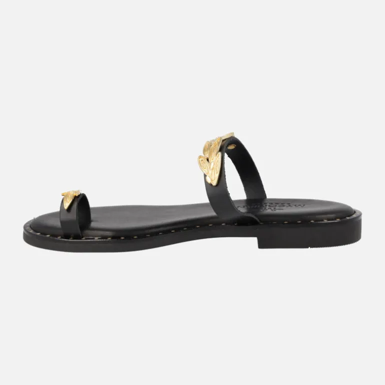 Sandalias griegas tipo esclavas en Negro