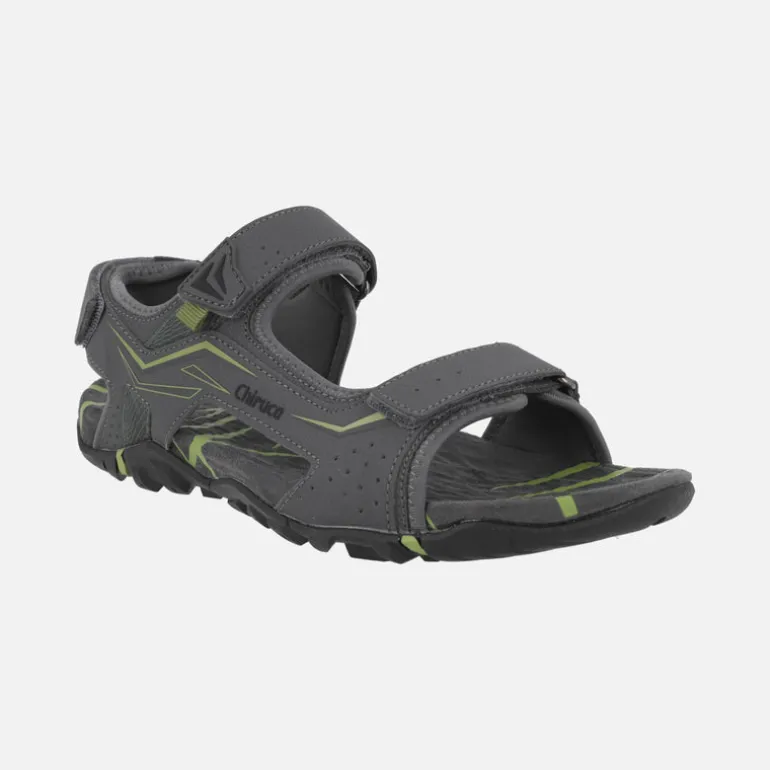 Sandalias grises para hombre con cierres de velcro Jerez 01