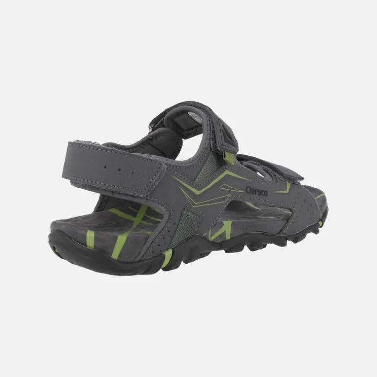 Sandalias grises para hombre con cierres de velcro Jerez 01