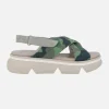 Sandalias Jena verdes en tejido camuflaje con piso volúmen