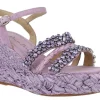 Sandalias joya de rafia con pedrería