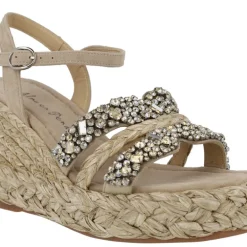 Sandalias joya de rafia con pedrería