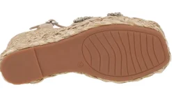 Sandalias joya de rafia con pedrería