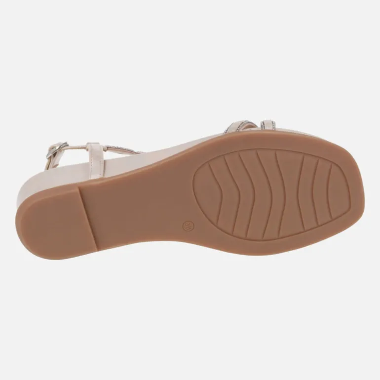 Sandalias joya en combinado de pedrería rosa