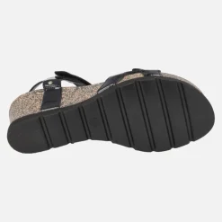 Sandalias Julia en charol negro con cierre de velcros