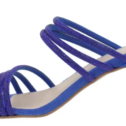 Sandalias mules de ante con tiras de strass Paola