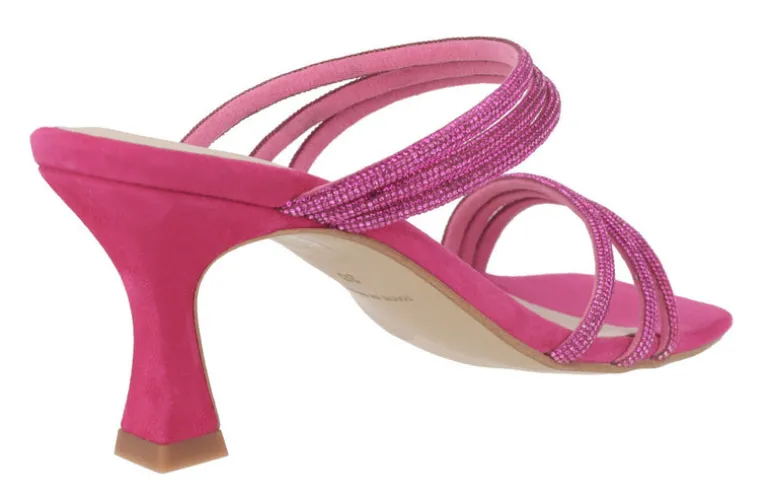 Sandalias mules de ante con tiras de strass Paola
