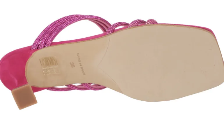 Sandalias mules de ante con tiras de strass Paola