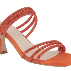 Sandalias mules de ante con tiras de strass Paola