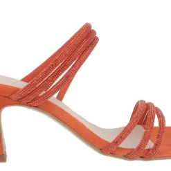 Sandalias mules de ante con tiras de strass Paola