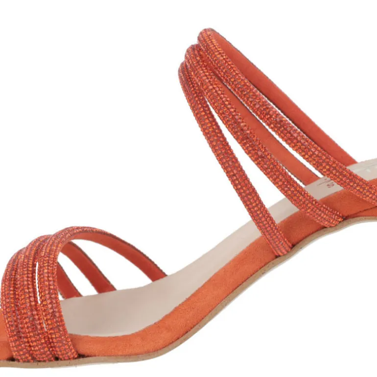 Sandalias mules de ante con tiras de strass Paola