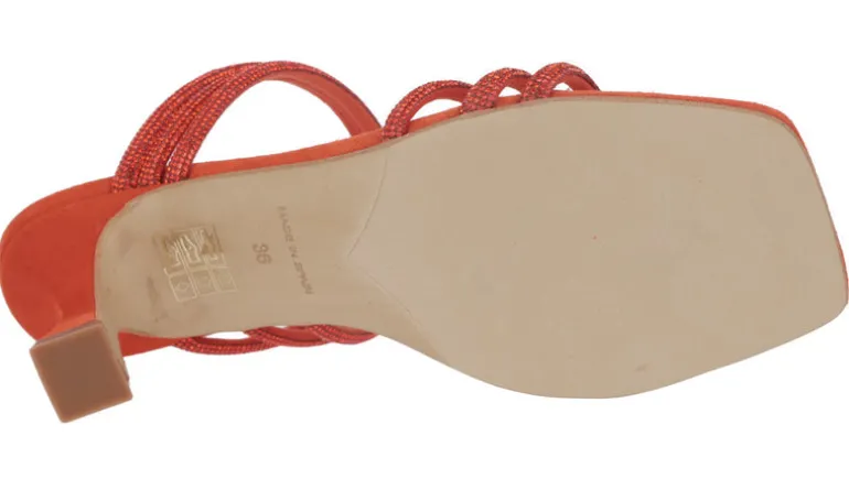 Sandalias mules de ante con tiras de strass Paola