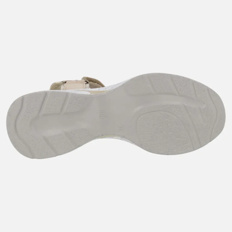 Sandalias multi material con detalles en leopardo y cierre de velcro