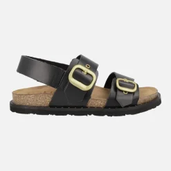 Sandalias negras con hebillas doradas y tira al talón Bolus 252