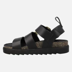 Sandalias negras con hebillas doradas Tunez 127