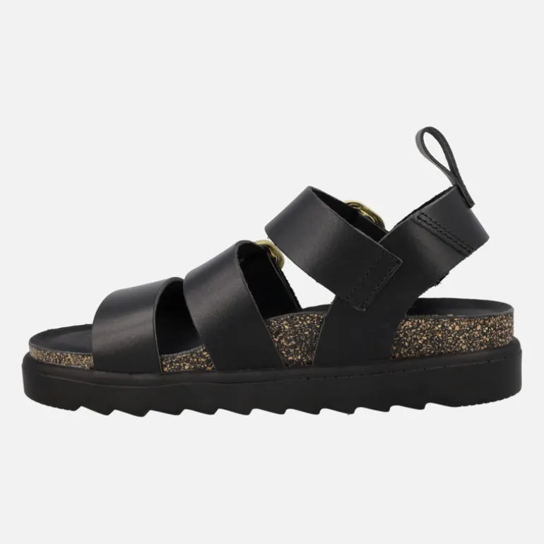 Sandalias negras con hebillas doradas Tunez 127