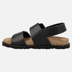 Sandalias negras con hebillas doradas y tira al talón Bolus 252