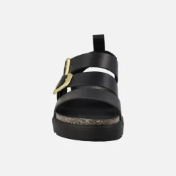 Sandalias negras con hebillas doradas Tunez 127
