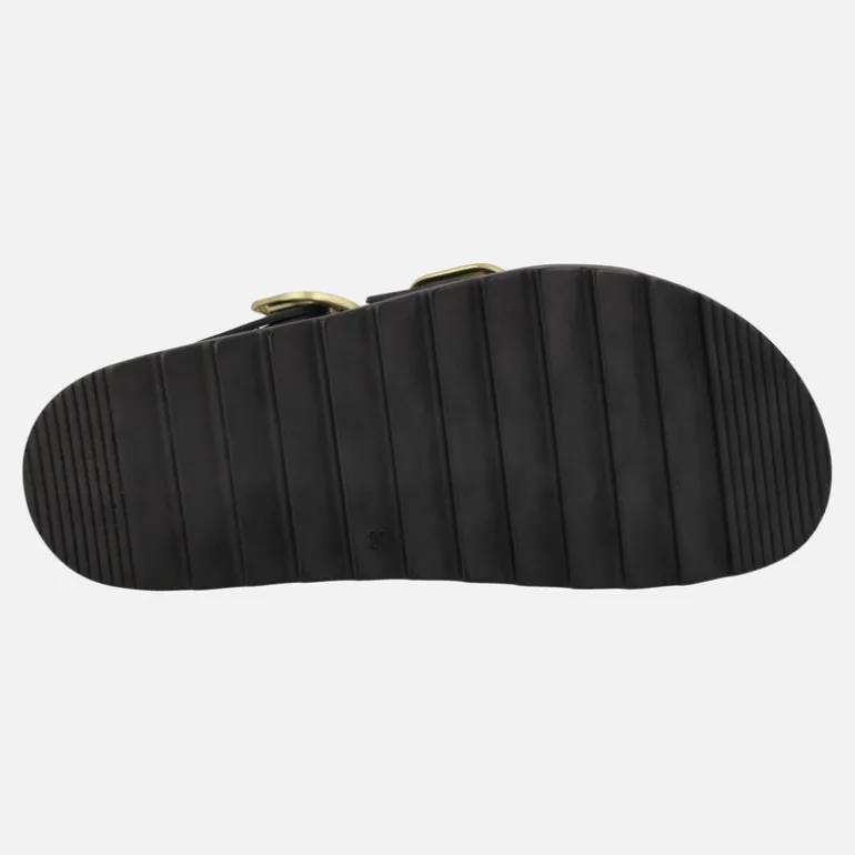 Sandalias negras con hebillas doradas Tunez 127