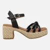 Sandalias negras con tacón y plataforma de yute Tyrol Manchester