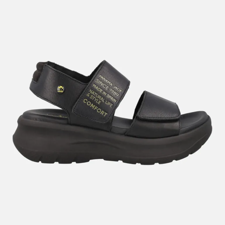 Sandalias negras de piel con plataforma Noah