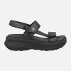 Sandalias negras de piel con plataforma y cierre de velcros Noor