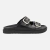Sandalias negras de piel con hebillas