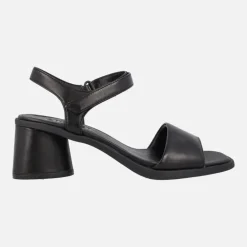 Sandalias negras de piel con tacón Kiara