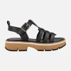 Sandalias negras de piel con piso tricolor Zanzibar