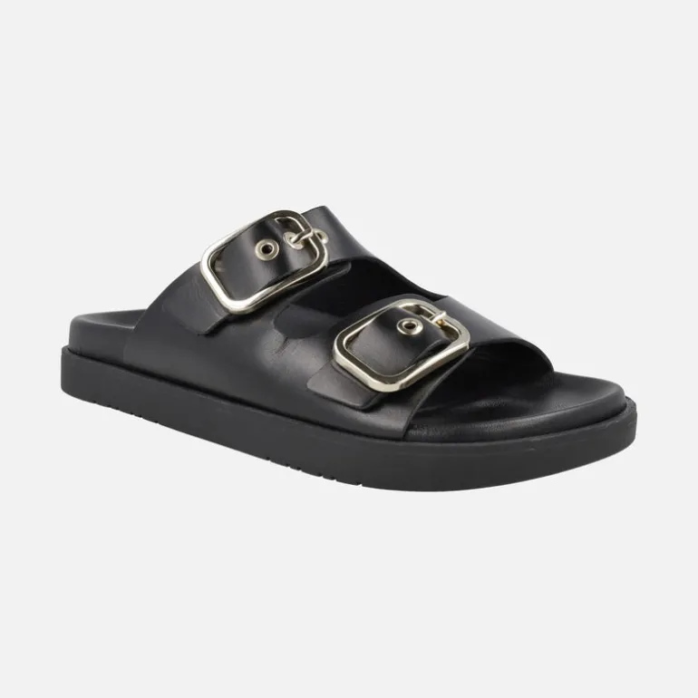 Sandalias negras de piel con hebillas