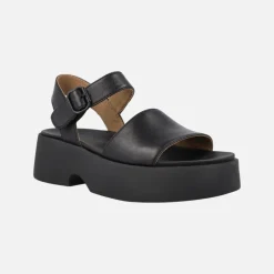 Sandalias negras de piel con plataforma Tasha