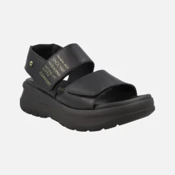Sandalias negras de piel con plataforma Noah