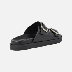 Sandalias negras de piel con hebillas