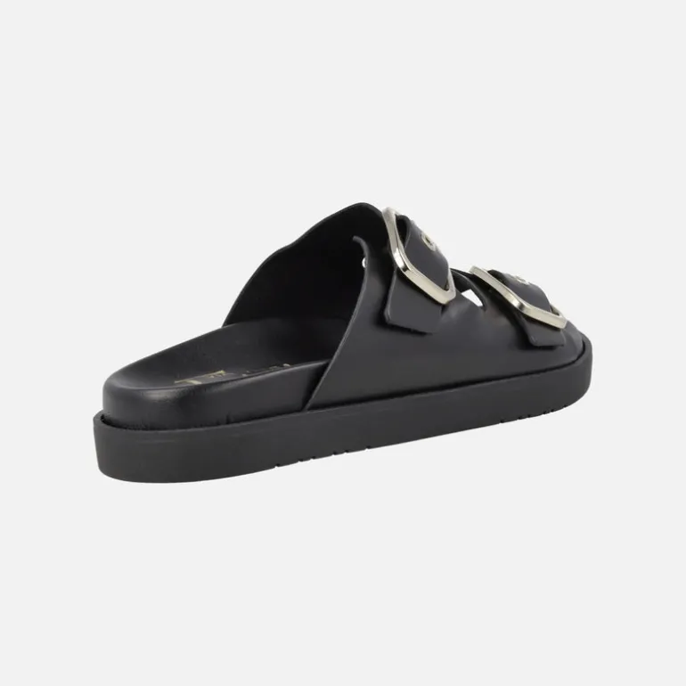 Sandalias negras de piel con hebillas