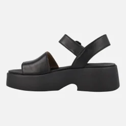 Sandalias negras de piel con plataforma Tasha