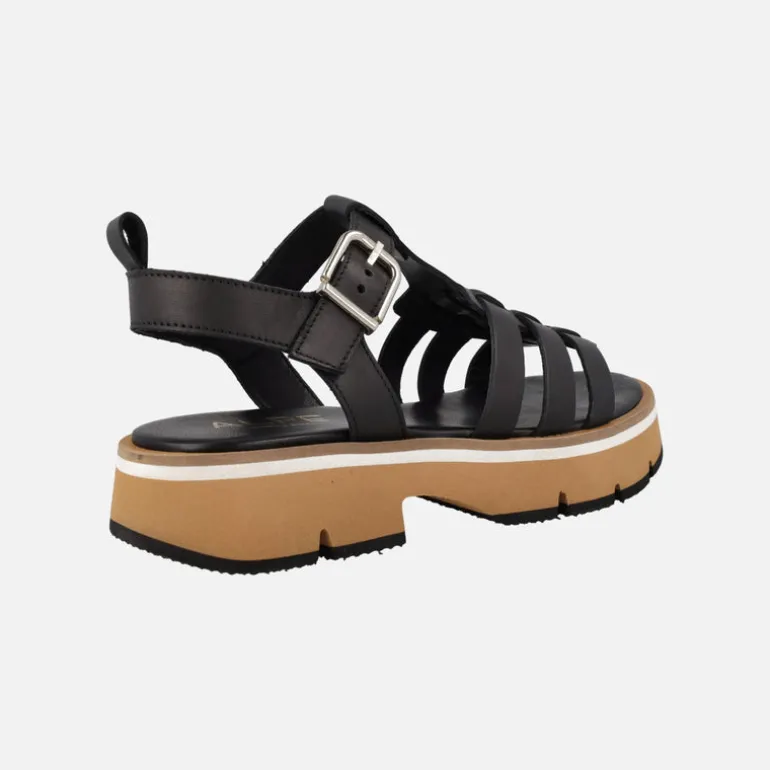 Sandalias negras de piel con piso tricolor Zanzibar
