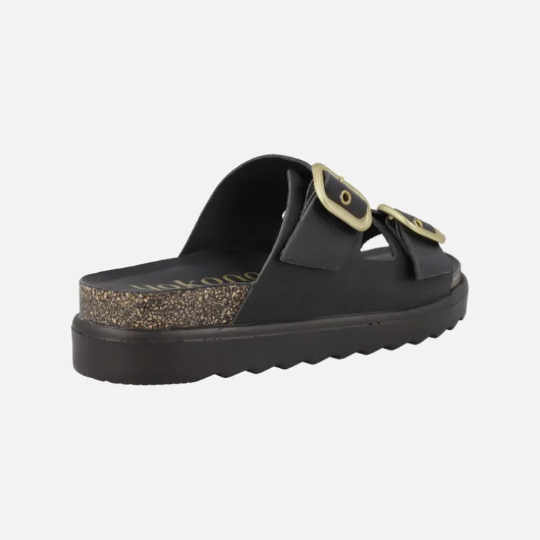 Sandalias negras de piel con hebillas ajustables Tunez 130