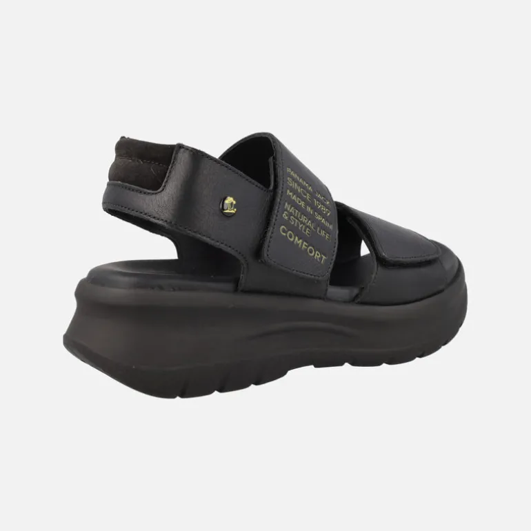 Sandalias negras de piel con plataforma Noah