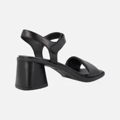 Sandalias negras de piel con tacón Kiara