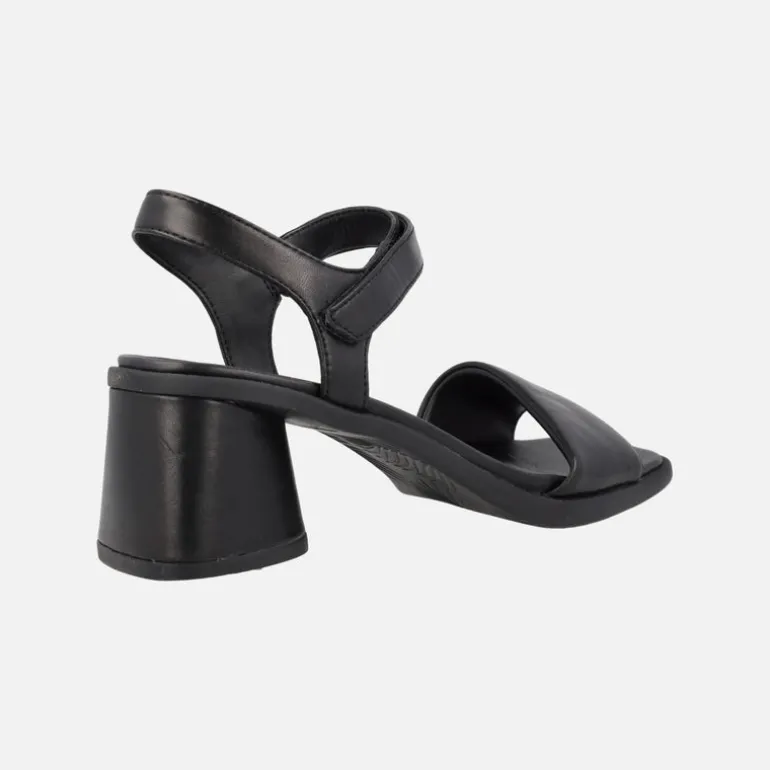 Sandalias negras de piel con tacón Kiara