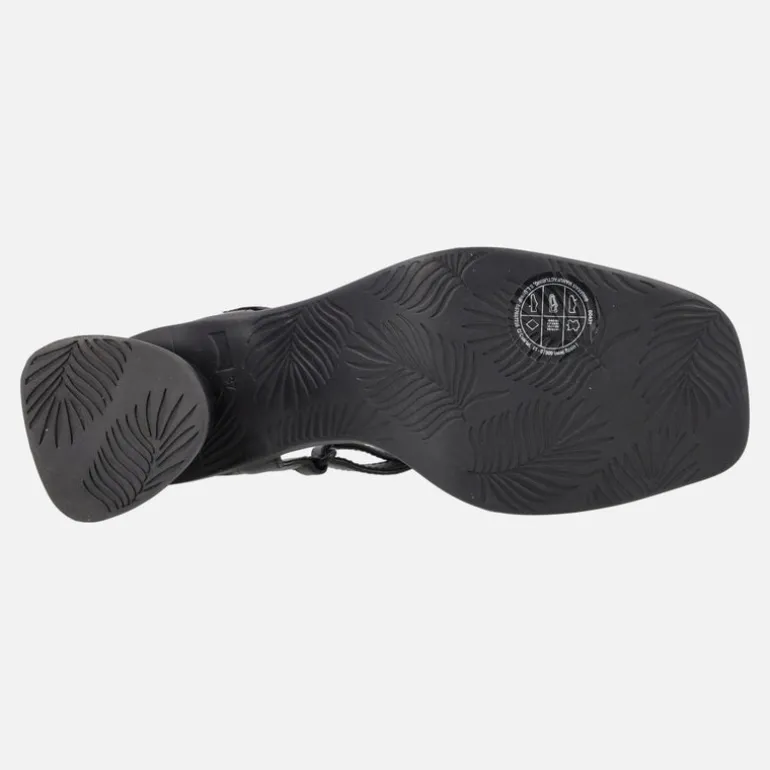 Sandalias negras de piel con tacón Kiara