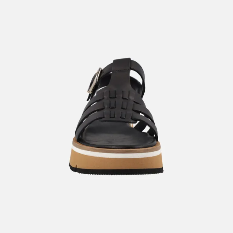 Sandalias negras de piel con piso tricolor Zanzibar