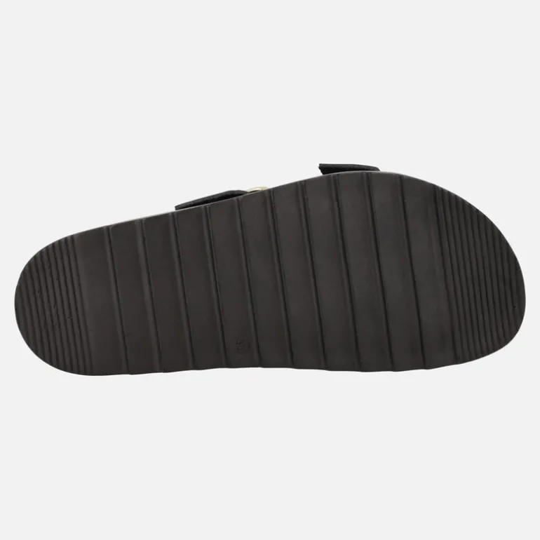 Sandalias negras de piel con hebillas ajustables Tunez 130