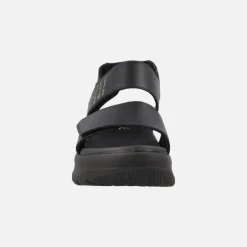 Sandalias negras de piel con plataforma Noah