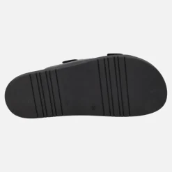 Sandalias negras de piel con hebillas