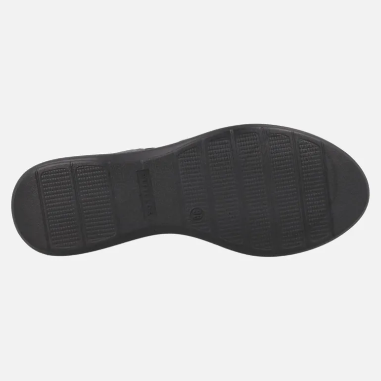 Sandalias negras de piel grabada con cierre de velcro