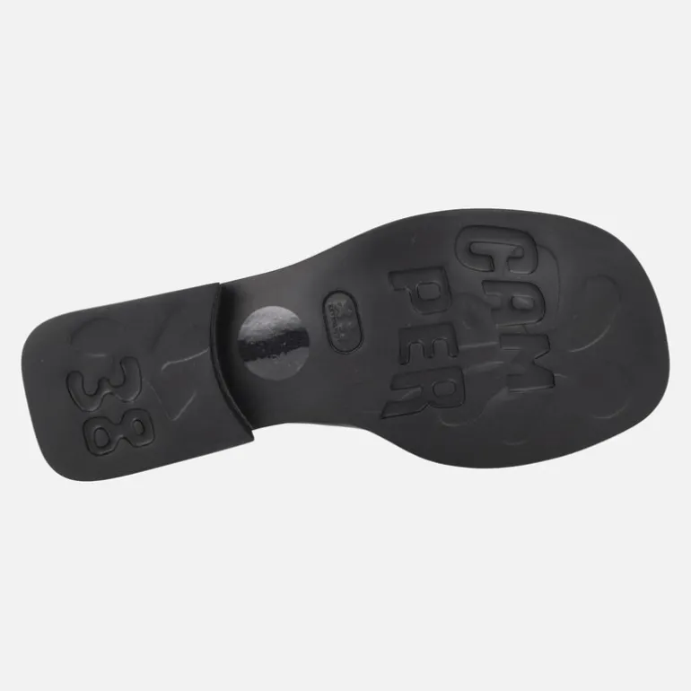 Sandalias negras de piel con tiras cruzadas para mujer Dana